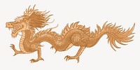 Chinese dragon, gold animal zodiac illustration