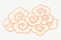 Japanese oriental cloud, traditional weather graphic psd