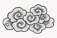 Japanese oriental cloud, traditional weather graphic