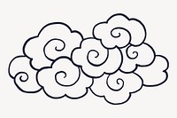 Black oriental cloud, traditional weather line art