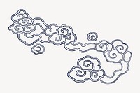 Oriental smoke cloud, traditional Japanese illustration