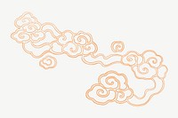 Oriental smoke cloud, traditional Japanese illustration psd