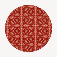 Chinese oriental patterned badge, red design