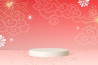 Chinese New Year product background, 3D base