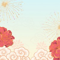 Festive Chinese fireworks background, New Year celebration