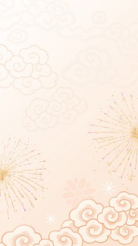 Festive Chinese fireworks iPhone wallpaper, New Year celebration background