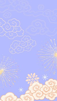 Festive Chinese fireworks iPhone wallpaper, New Year celebration background