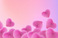 Aesthetic pink gradient background, furry hearts border