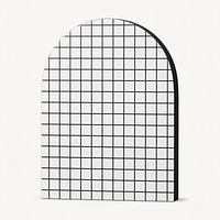 Grid arch shape, 3D rendering graphic