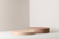 Beige 3D product background, rose gold base