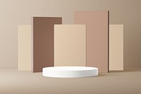 Beige aesthetic product backdrop, 3D podium