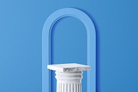 Greek podium product background, blue 3D design
