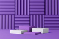 Acoustic foam product background mockup, 3D purple design psd