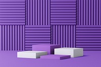 Acoustic foam product background, 3D purple design