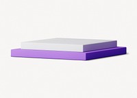 Square podium, 3D purple stand