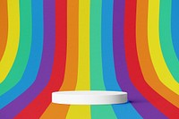 Rainbow product background, colorful 3D base