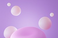 3D purple bubbles product background