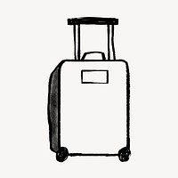 Travel luggage, object doodle psd