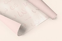 Boobs pattern wrapping paper in pastel pink