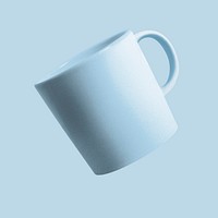 Blue coffee mug with blank design space