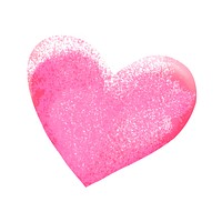 Pink glitter heart, love collage element psd