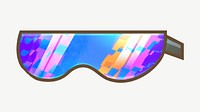 Colorful ski goggles collage element psd