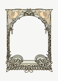 Alphonse Mucha's ornate frame, vintage art nouveau psd, remixed by rawpixel