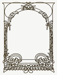 Alphonse Mucha's ornate frame, vintage art nouveau psd, remixed by rawpixel