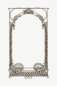 Alphonse Mucha's ornate frame, vintage art nouveau psd, remixed by rawpixel