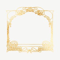 Gold ornate frame, Alphonse Mucha's famous artwork psd, remixed by rawpixel