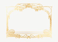 Gold ornate frame, Alphonse Mucha's famous artwork psd, remixed by rawpixel