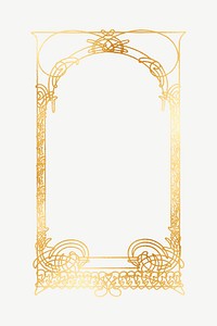 Gold ornate frame, Alphonse Mucha's famous artwork psd, remixed by rawpixel