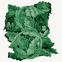 William Morris's leaves clipart psd, remixed by rawpixel