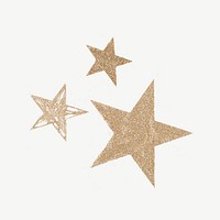 Gold glitter star clipart psd