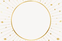 Golden galaxy frame, round aesthetic design