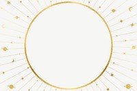 Golden galaxy frame, round aesthetic design psd