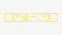 Yellow ornate divider, vintage collage element psd