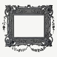 Black vintage photo frame, luxurious design psd, remixed from the artwork of Nicholas Acampora