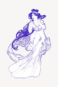 Music from Les Arts, Alphonse Marie Mucha's art nouveau illustration, remixed by rawpixel