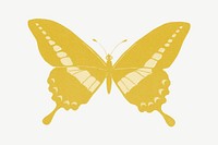 Yellow butterfly clipart psd, remixed by rawpixel