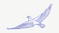 Blue dove, bird clipart psd, remixed by rawpixel