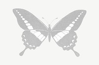 Gray butterfly clipart psd, remixed by rawpixel