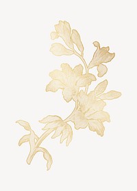 Gold flower illustration, remixed by rawpixel