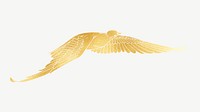 Gold dove, bird clipart psd, remixed by rawpixel