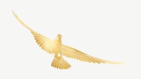 Golden dove, bird clipart psd, remixed by rawpixel