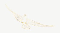 Gold dove, bird clipart psd, remixed by rawpixel