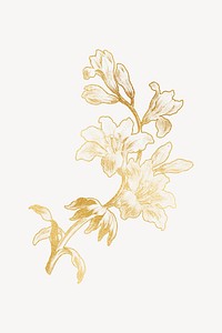 Gold flower illustration, remixed by rawpixel