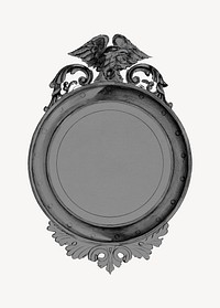 Vintage ornamental mirror, object illustration