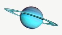 Blue Saturn planet, galaxy collage element psd