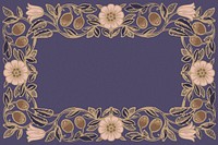 Art nouveau frame background, flower ornament design, remixed by rawpixel